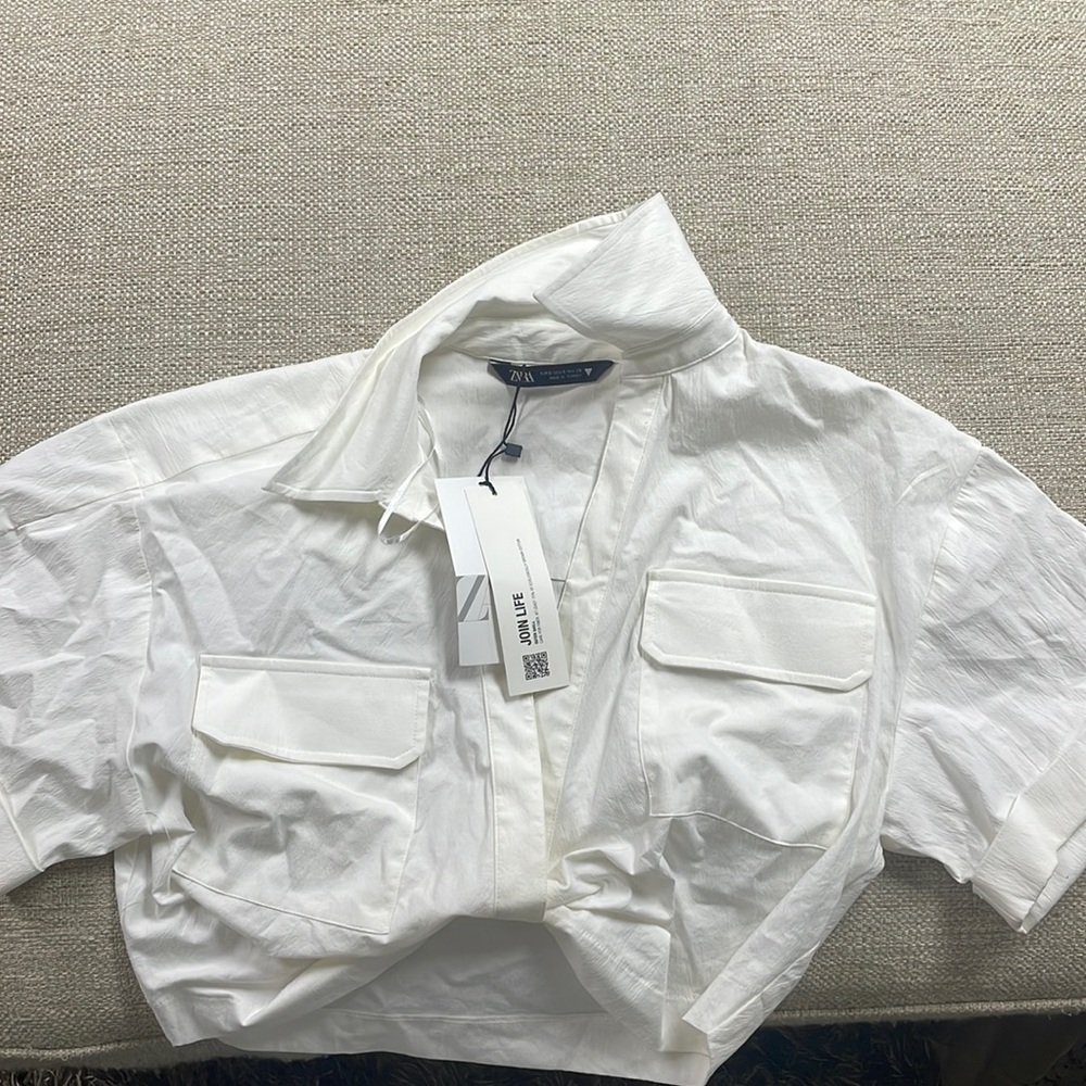 Zara small white blouse